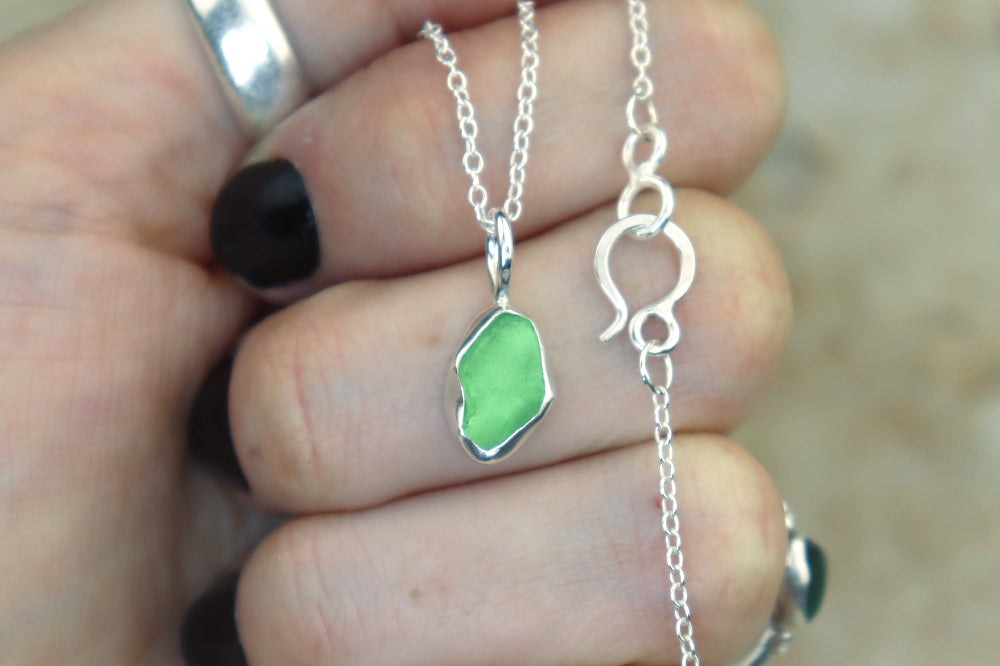 Welsh Sea Glass Silver Necklace