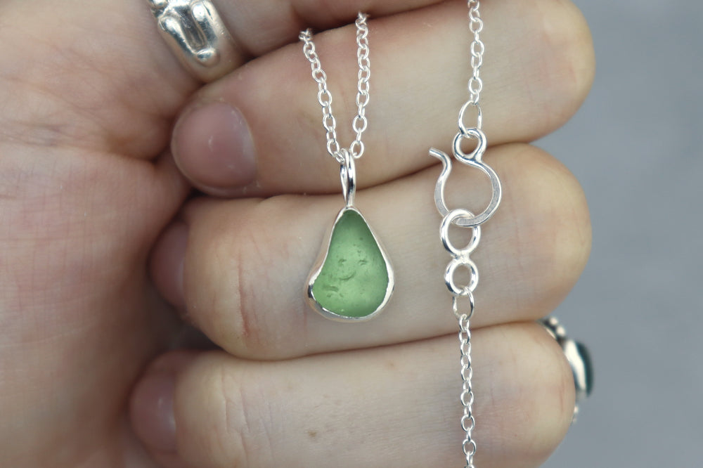 Welsh Sea Glass Silver Necklace
