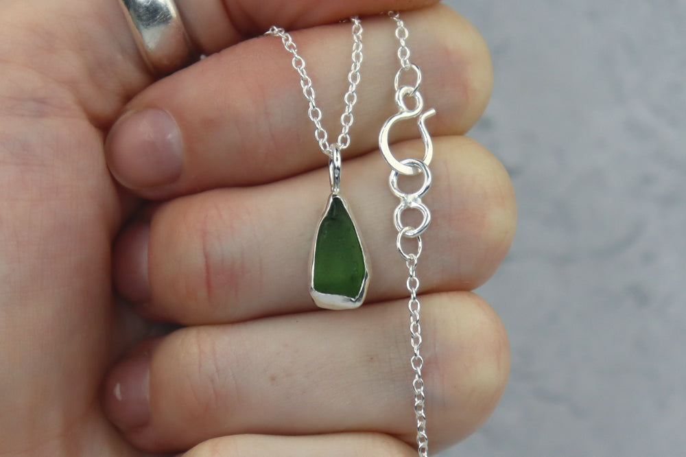 Welsh Sea Glass Silver Necklace