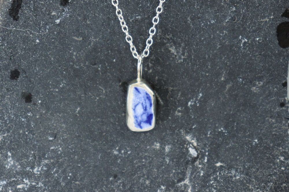 Welsh Sea Pottery Silver Necklace