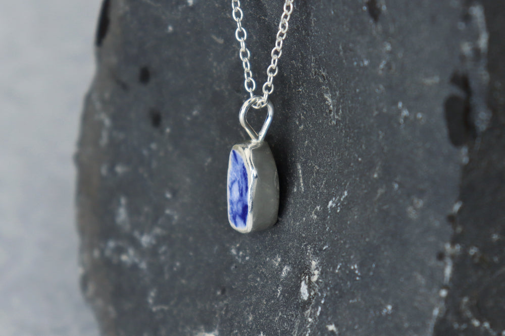 Welsh Sea Pottery Silver Necklace
