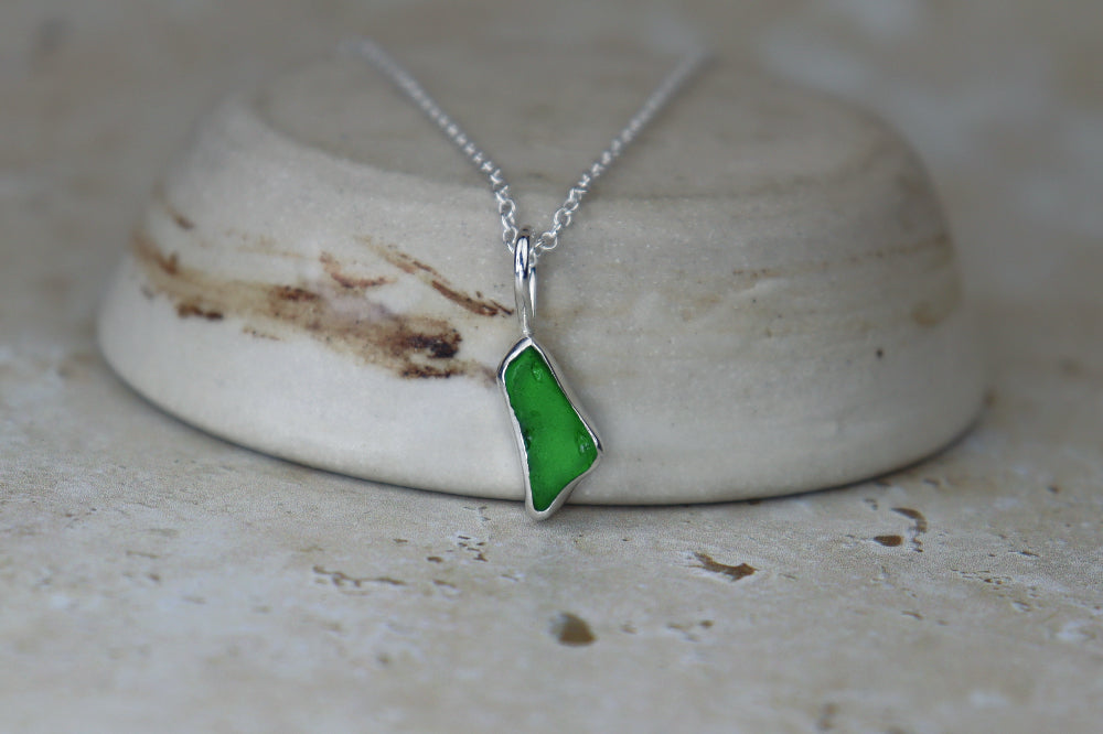 Welsh Sea Glass Silver Necklace