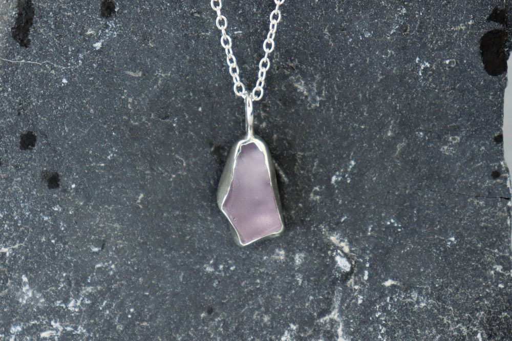 Welsh Sea Glass Silver Necklace