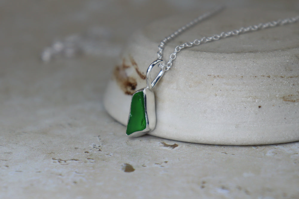 Welsh Sea Glass Silver Necklace