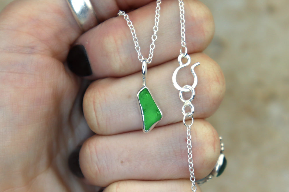 Welsh Sea Glass Silver Necklace