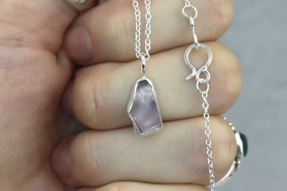 Welsh Sea Glass Silver Necklace