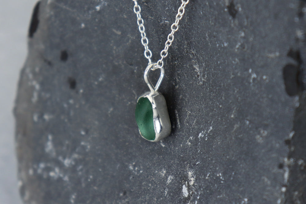 Welsh Sea Glass Silver Necklace