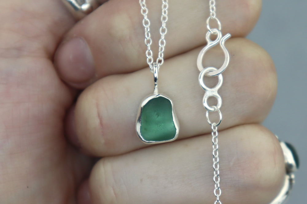 Welsh Sea Glass Silver Necklace