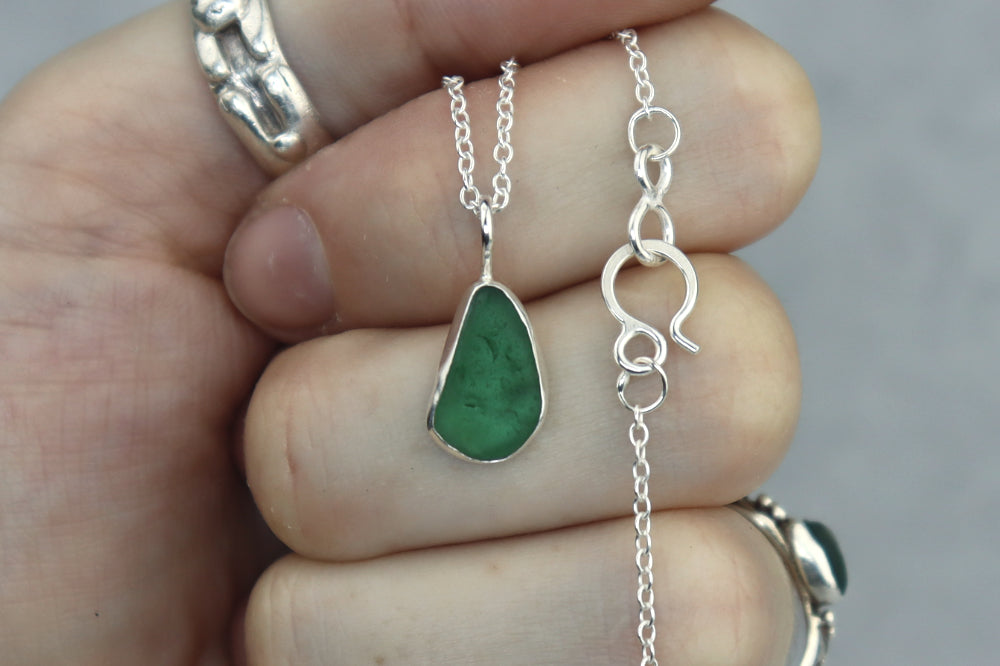 Welsh Sea Glass Silver Necklace