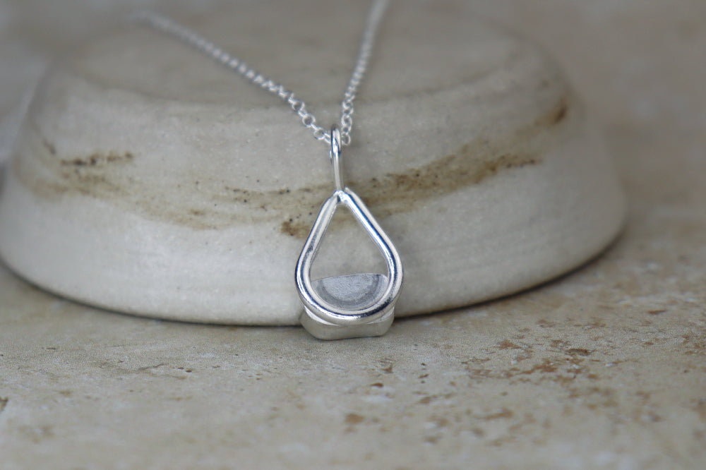 Welsh Teardrop Sea Glass Silver Necklace