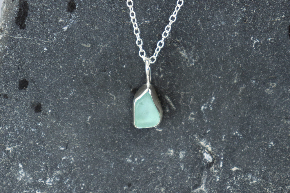 Welsh Sea Glass Silver Necklace