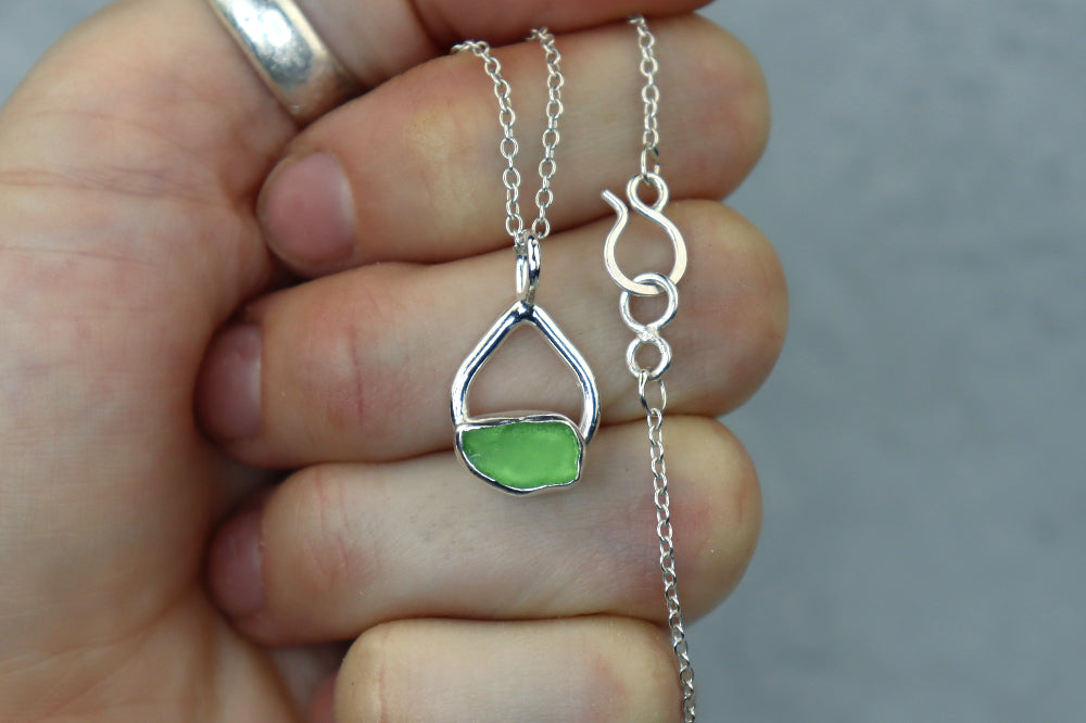 Welsh Sea Glass Teardrop Necklace