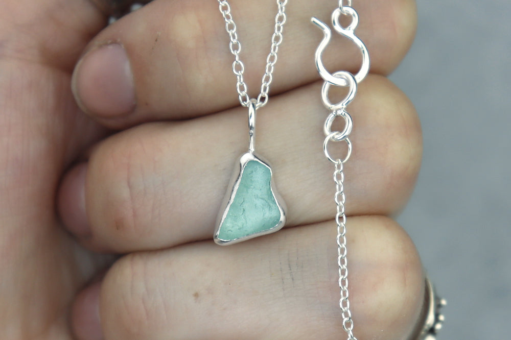 Welsh Sea Glass Silver Necklace