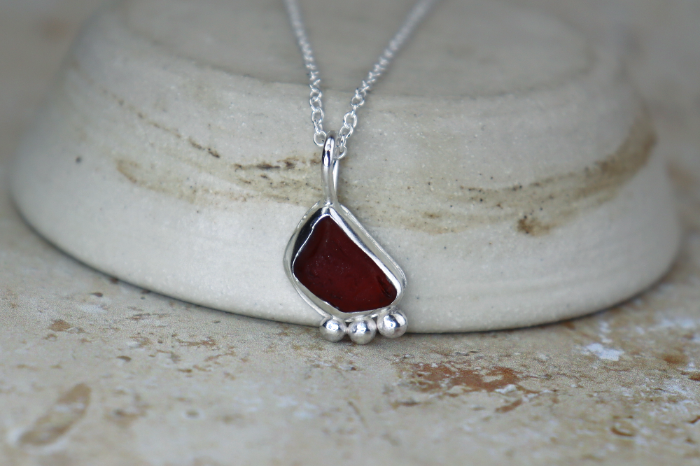 Welsh Sea Glass Silver Necklace