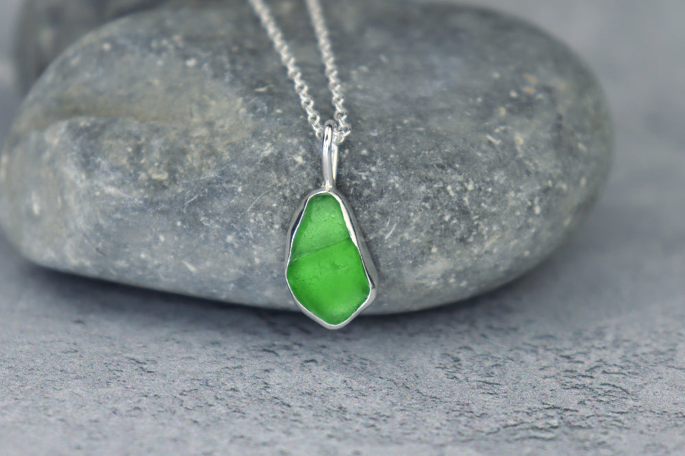 Welsh Sea Glass Silver Necklace