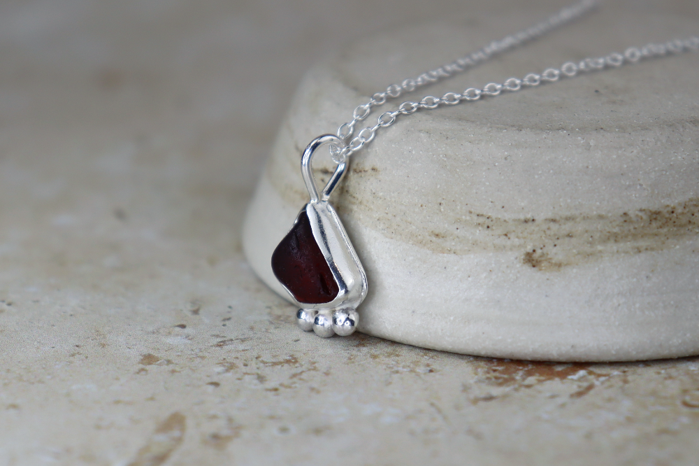 Welsh Sea Glass Silver Necklace