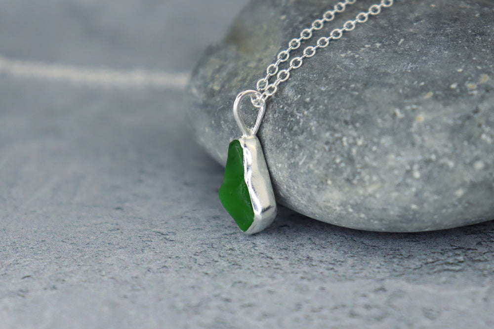 Welsh Sea Glass Silver Necklace
