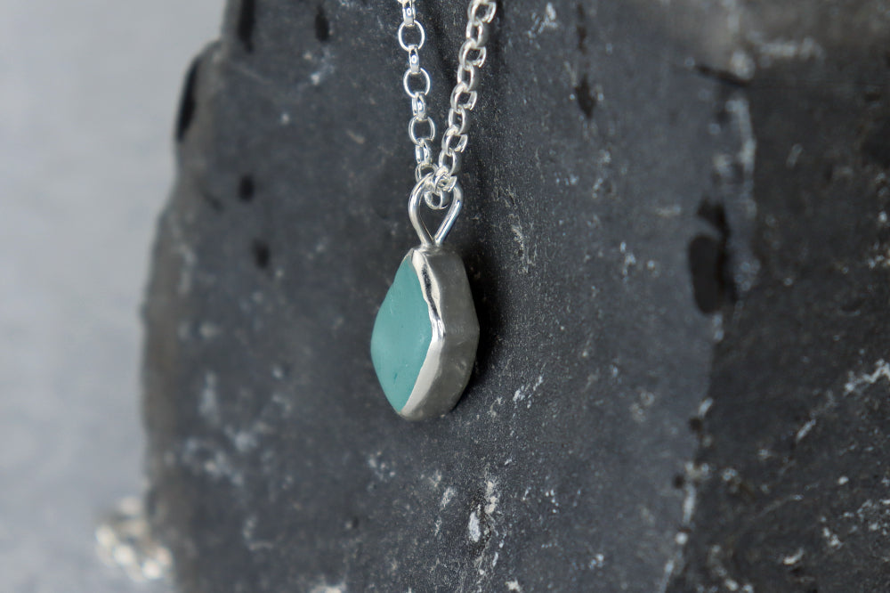 Welsh Sea Glass Silver Necklace