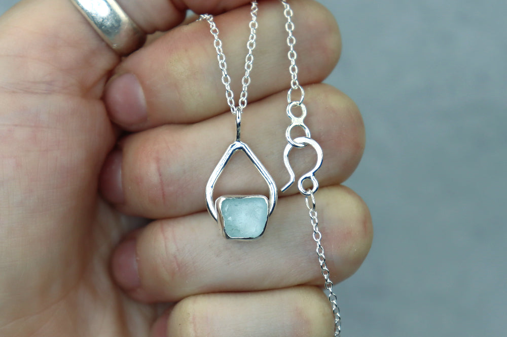 Welsh Sea Glass Teardrop Necklace