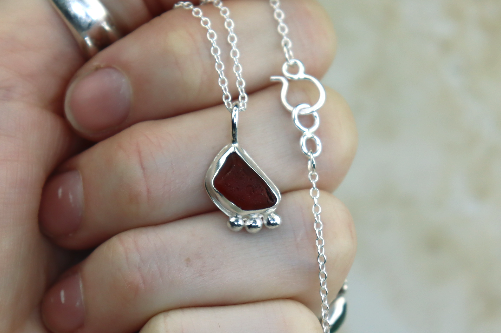 Welsh Sea Glass Silver Necklace