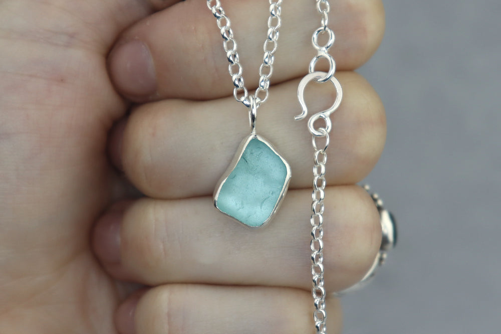 Welsh Sea Glass Silver Necklace
