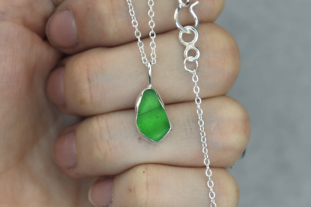 Welsh Sea Glass Silver Necklace