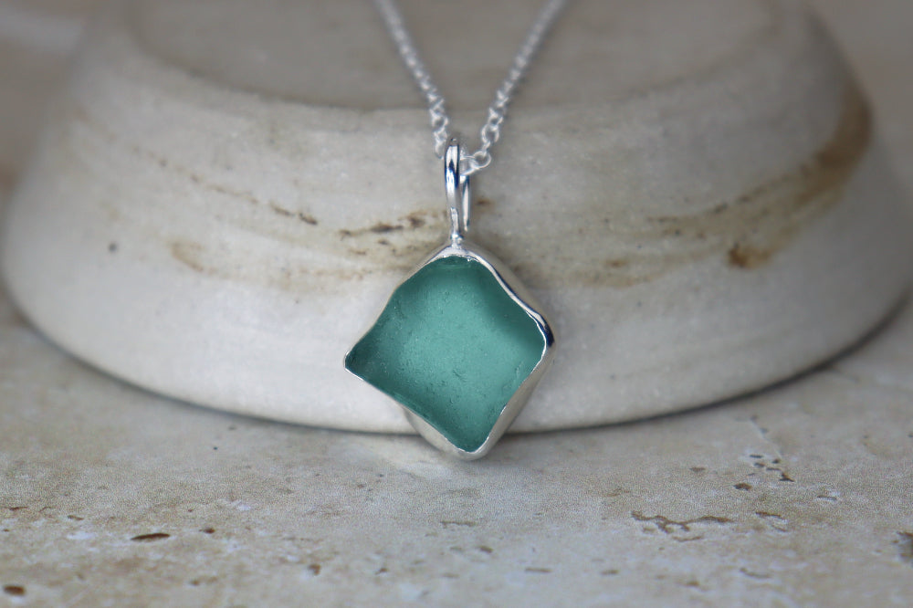 Welsh Sea Glass Silver Necklace