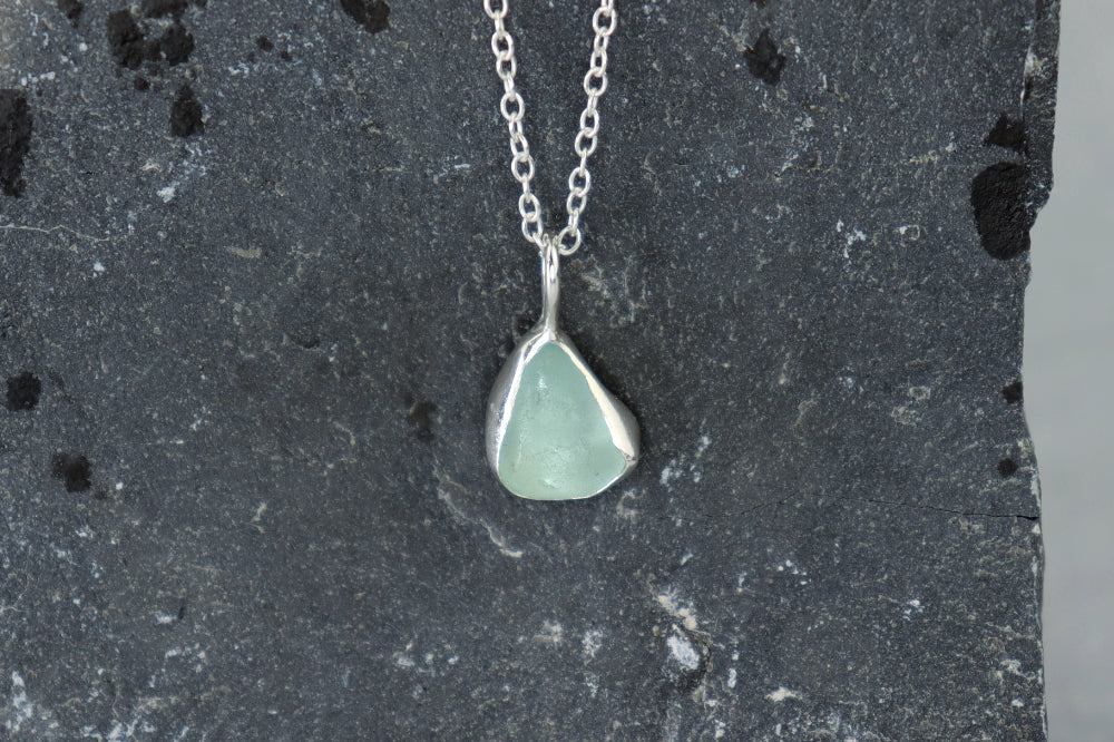 Welsh Sea Glass Silver Necklace