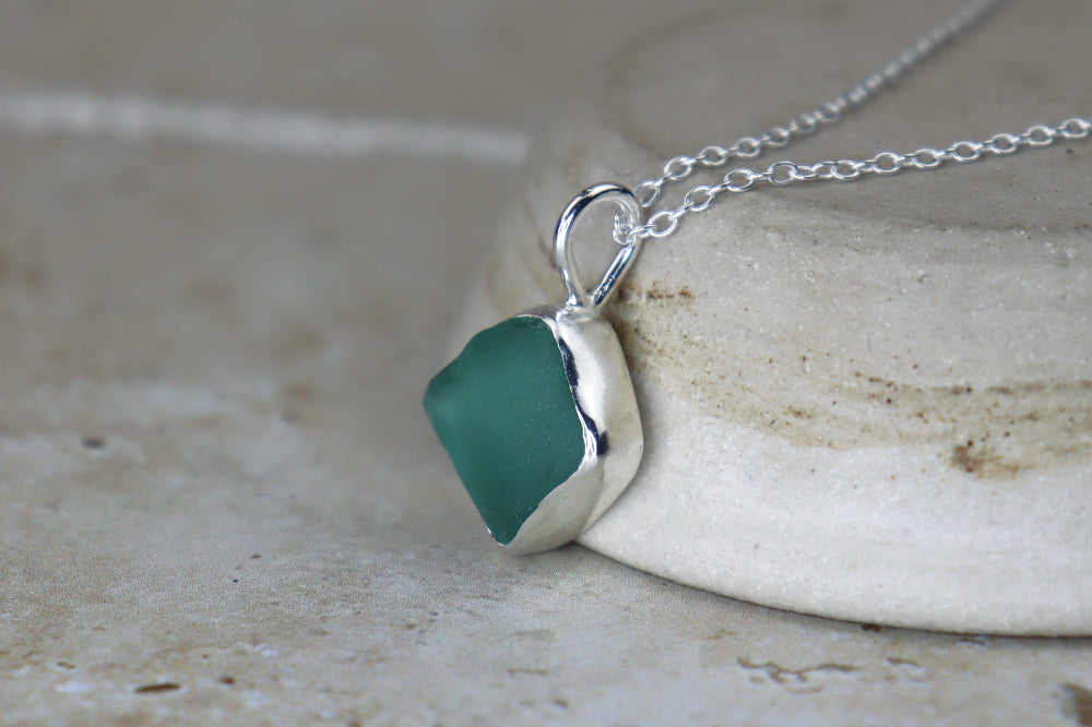 Welsh Sea Glass Silver Necklace