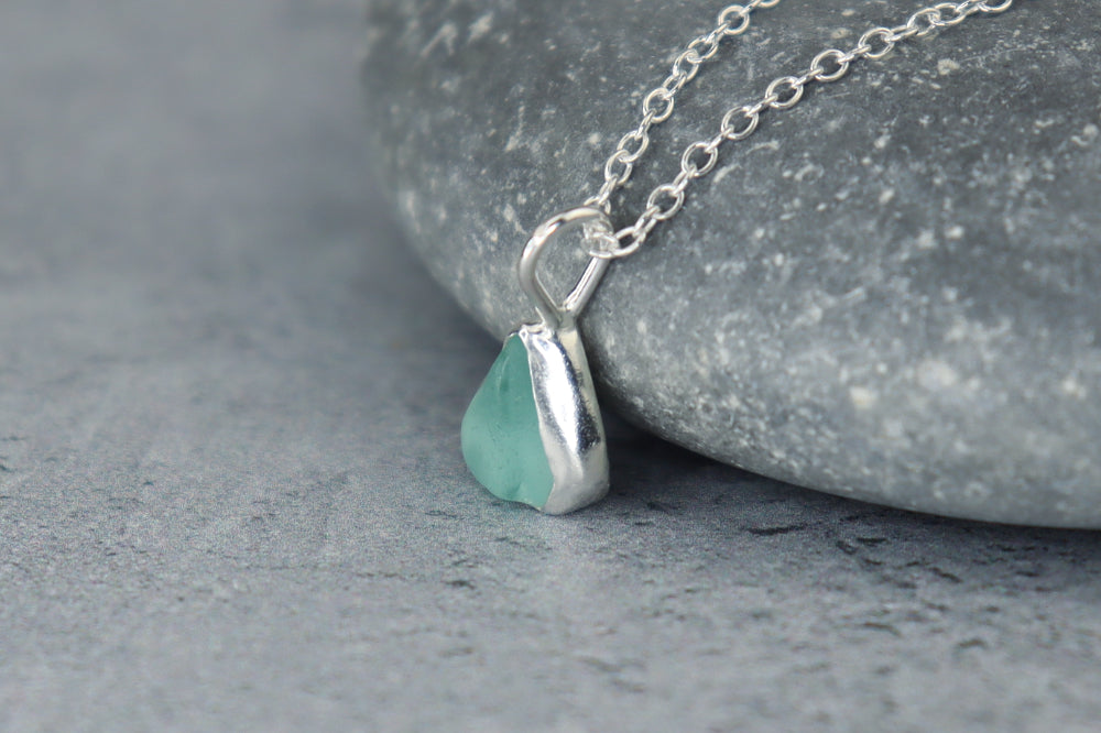 Welsh Sea Glass Silver Necklace