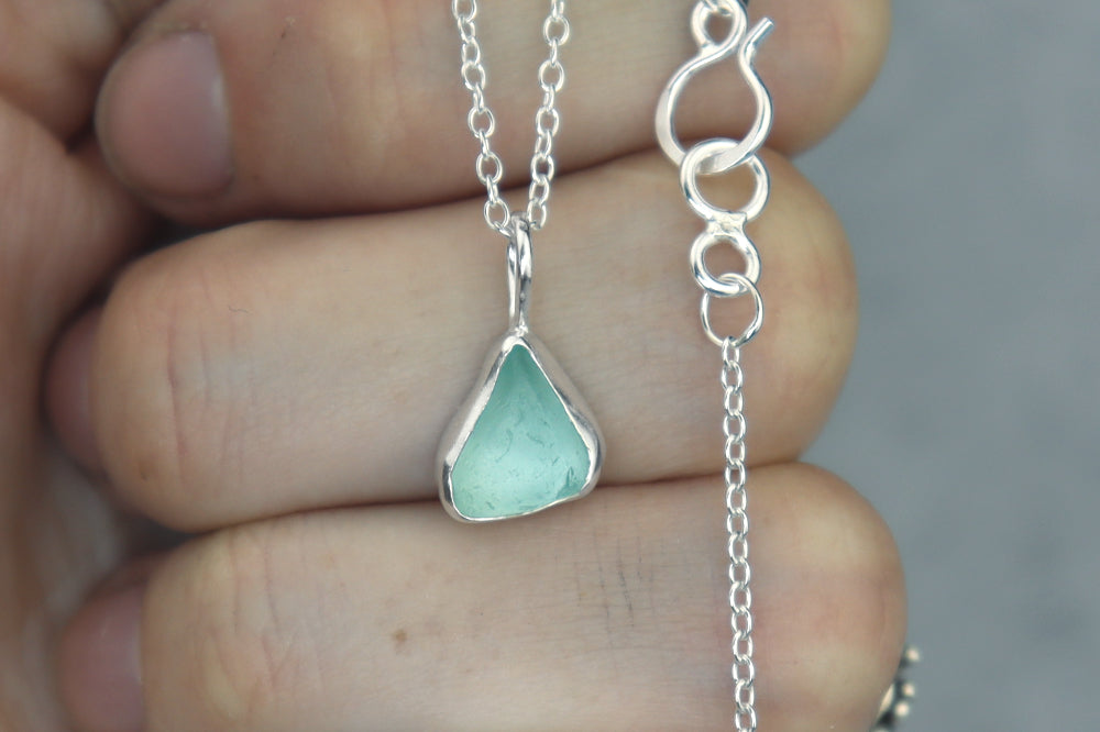 Welsh Sea Glass Silver Necklace