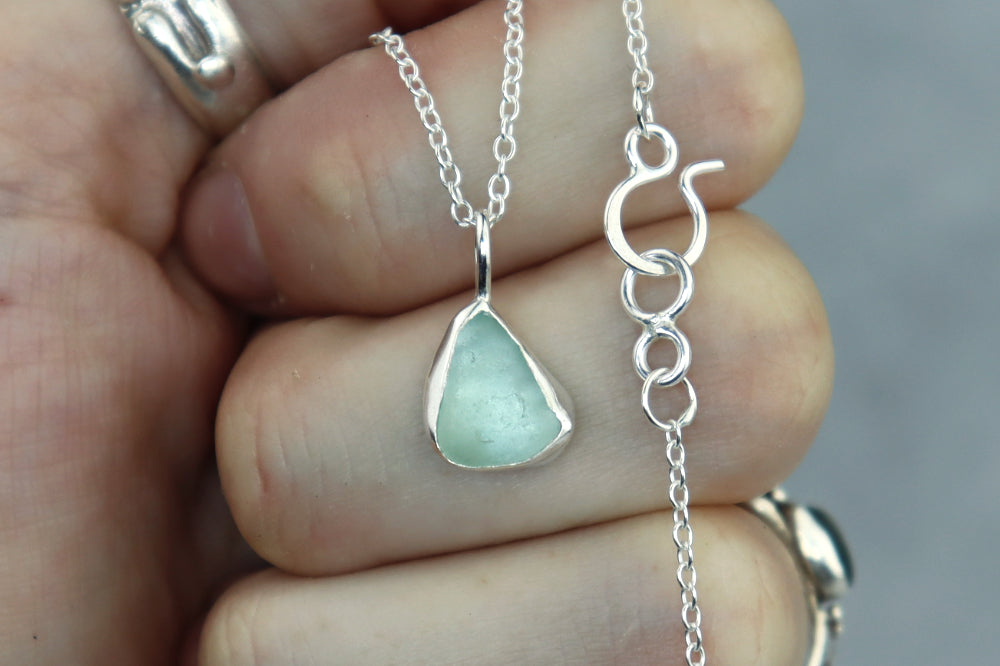 Welsh Sea Glass Silver Necklace