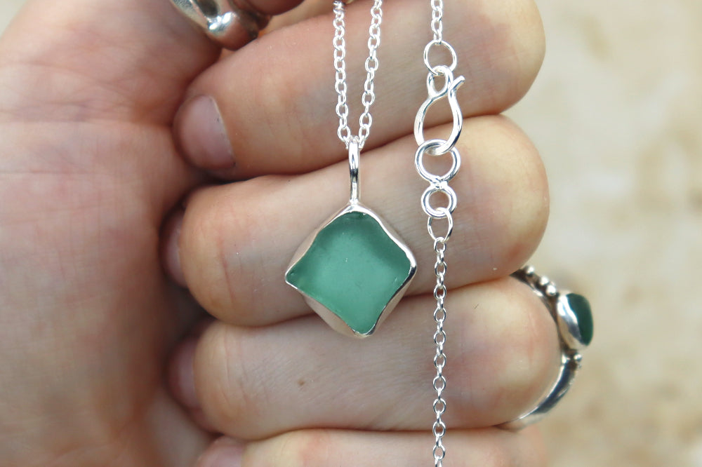 Welsh Sea Glass Silver Necklace