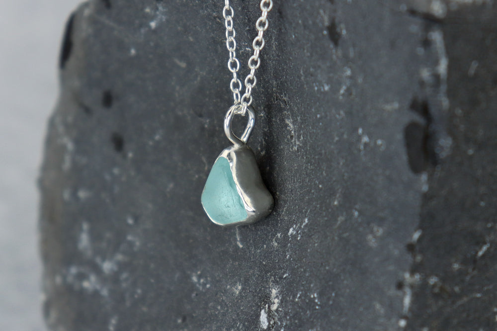 Welsh Sea Glass Silver Necklace
