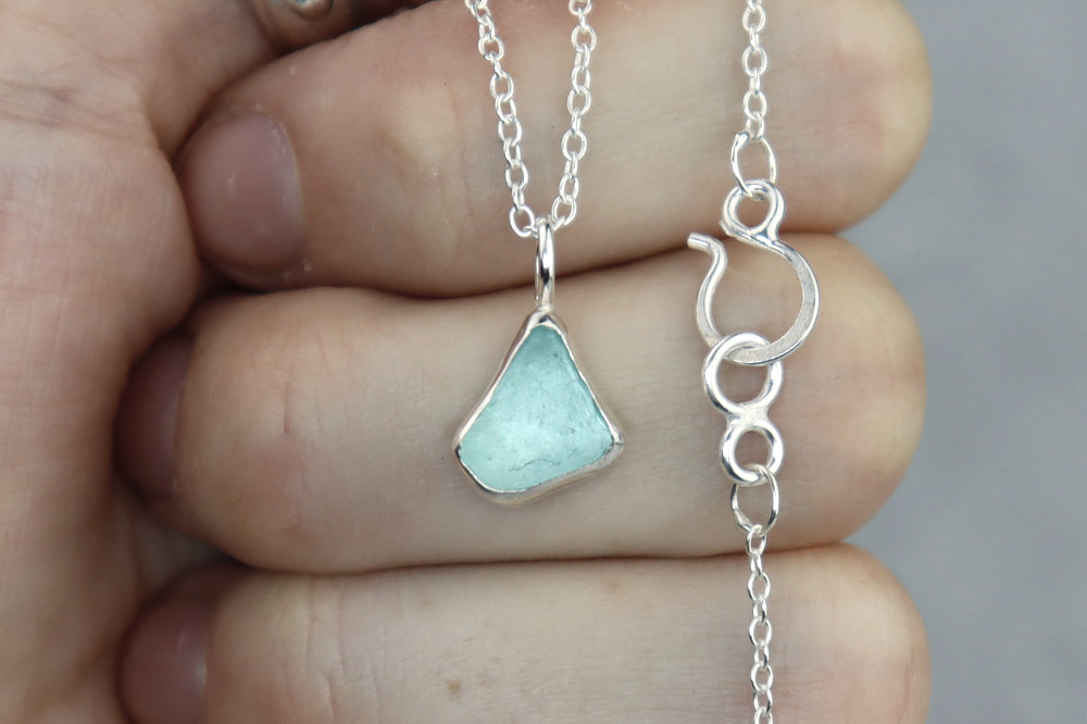 Welsh Sea Glass Silver Necklace