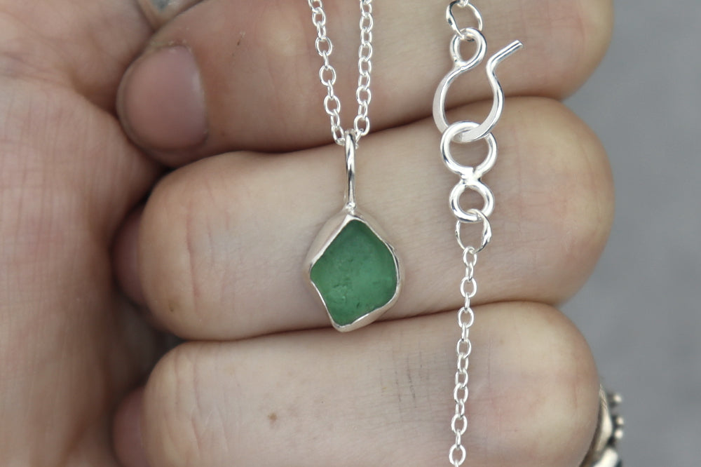 Welsh Sea Glass Silver Necklace