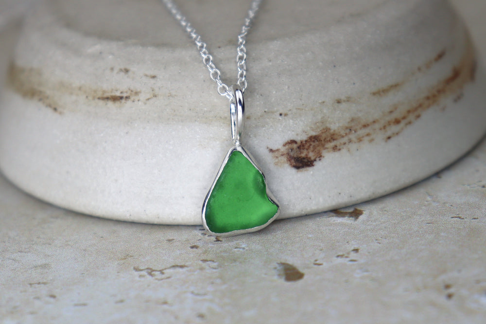 Welsh Sea Glass Silver Necklace