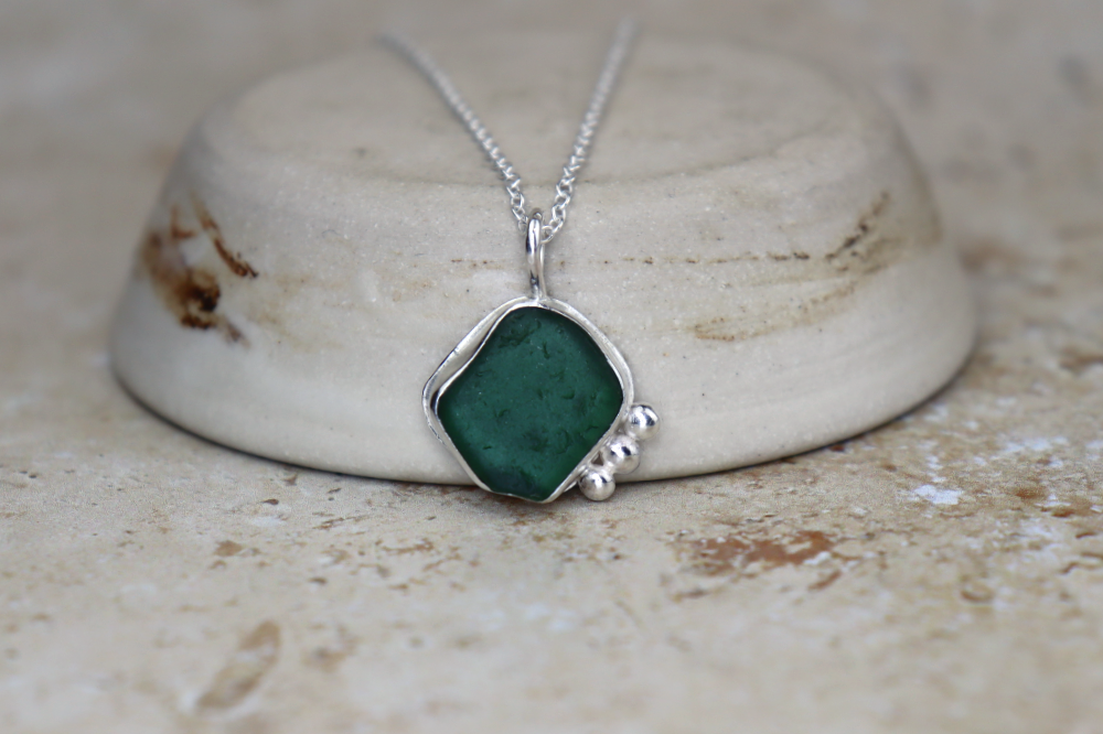 Welsh Sea Glass Silver Necklace