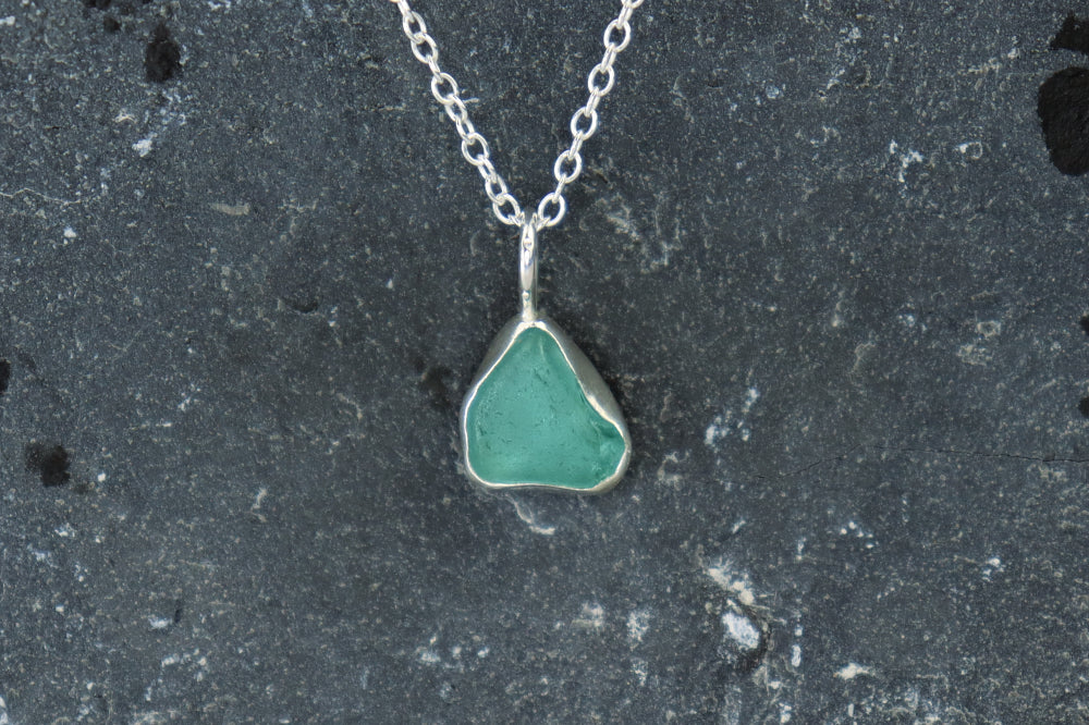 Welsh Sea Glass Silver Necklace