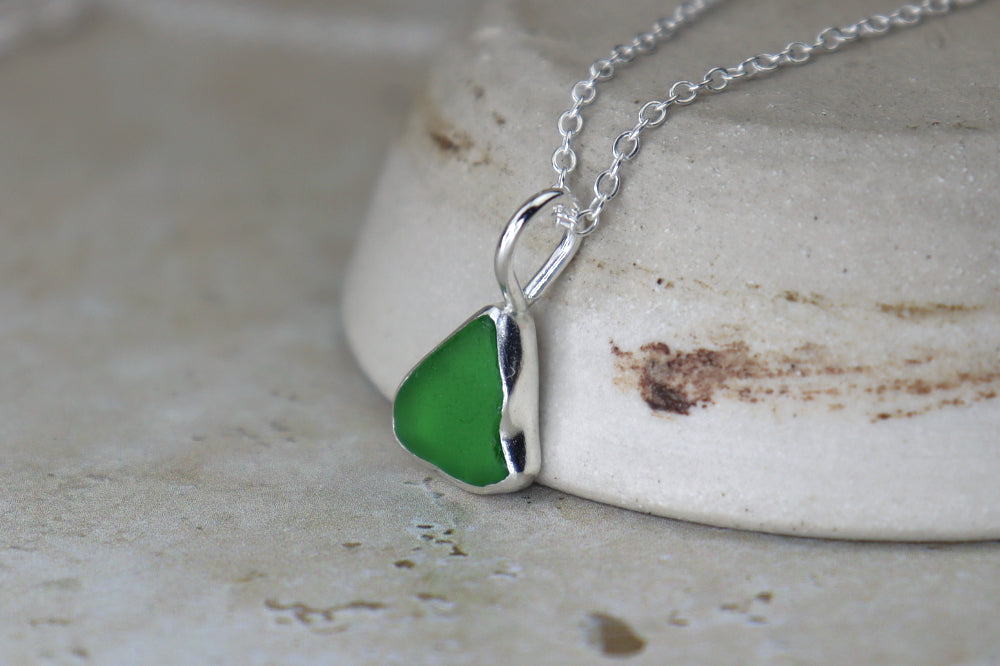 Welsh Sea Glass Silver Necklace
