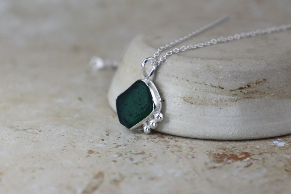 Welsh Sea Glass Silver Necklace