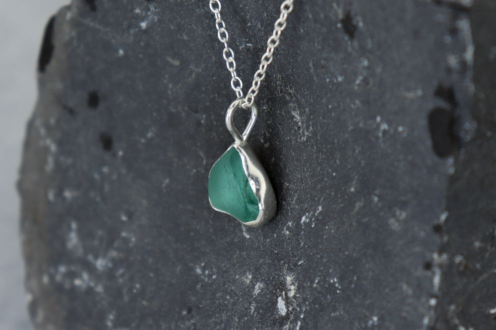 Welsh Sea Glass Silver Necklace
