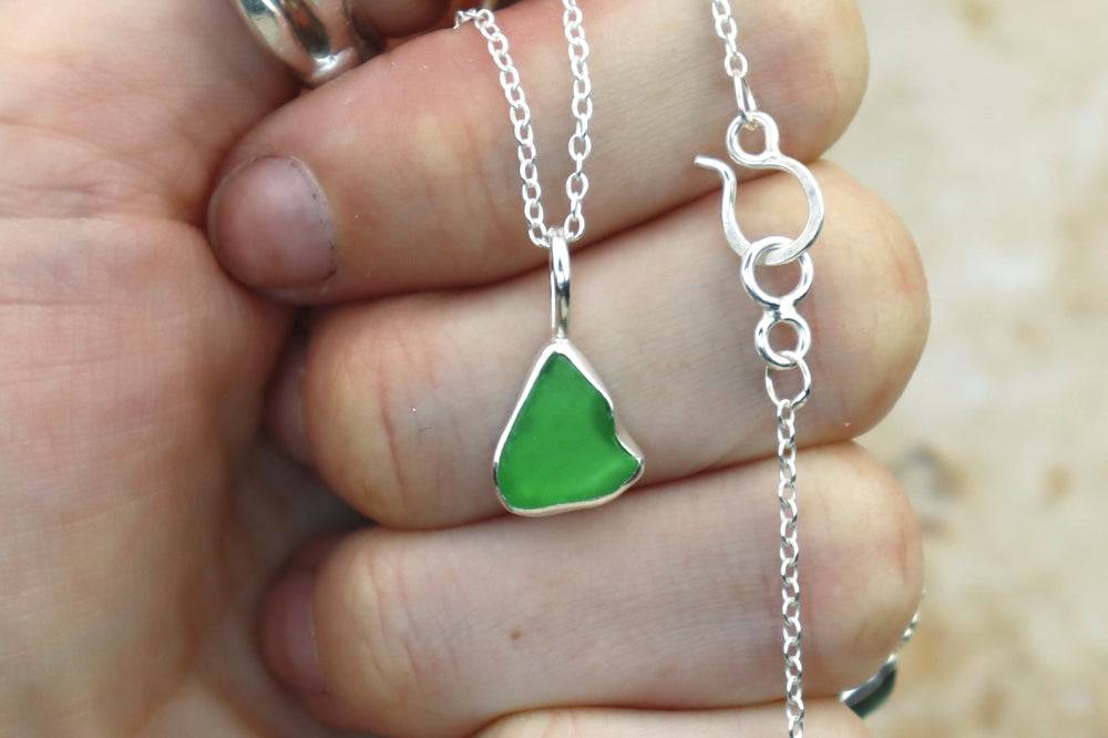 Welsh Sea Glass Silver Necklace