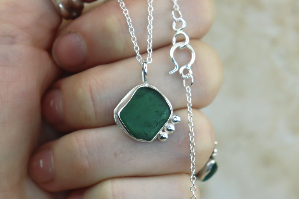 Welsh Sea Glass Silver Necklace