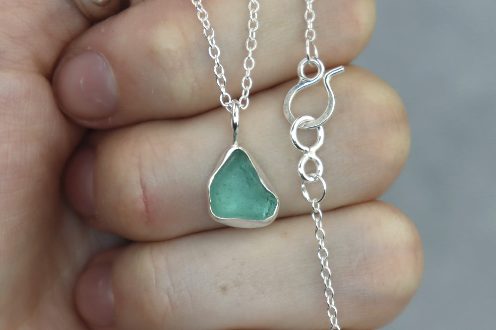 Welsh Sea Glass Silver Necklace