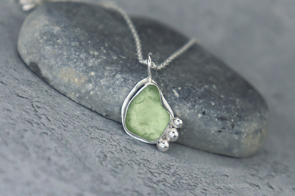 Welsh Sea Glass Silver Necklace