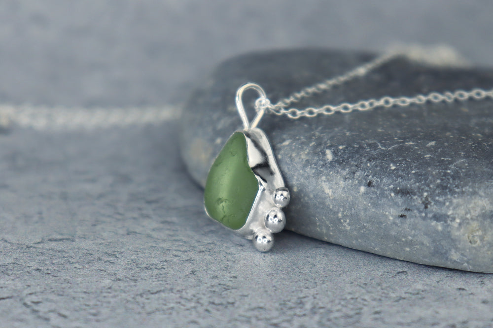 Welsh Sea Glass Silver Necklace