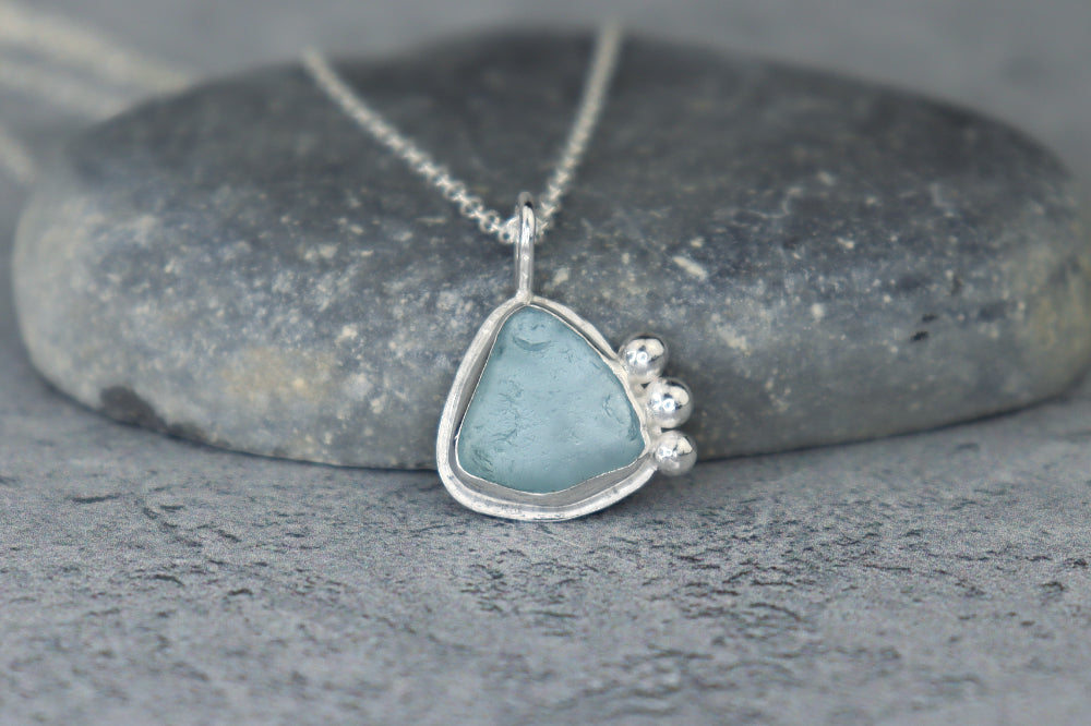 Welsh Sea Glass Silver Necklace