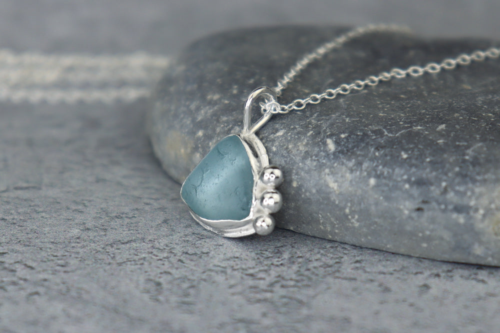 Welsh Sea Glass Silver Necklace