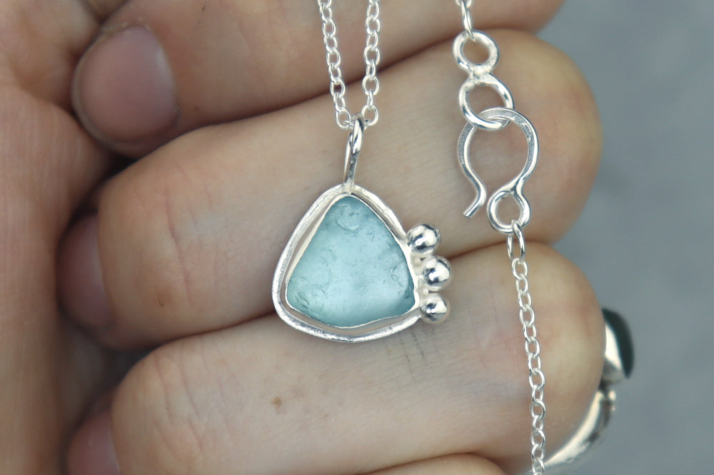 Welsh Sea Glass Silver Necklace